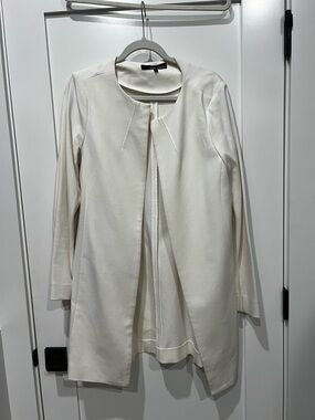 Amanda & Chelsea Cream Open-Front Long Blazer Jacket